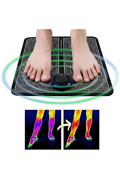 DLC جهاز تدليك القدم الكهربائي مع تدليك ذكي، تشغيل يدوي، شحن USB، محمول