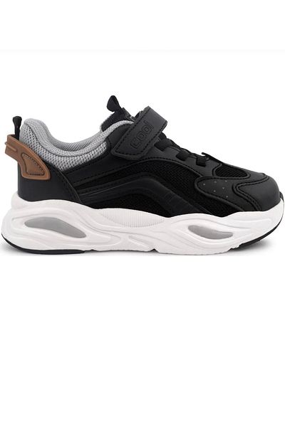 Cool Kids EVO Bărbați Negru Negru Velcro Ortopedic Confortabil Talpă ușoară Pantofi sport zilnic pentru copii