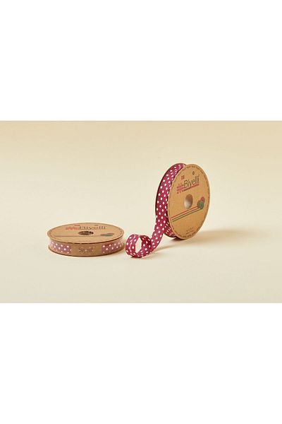 Tahtakale Toptancısı Piping Large Polka Dot Folded A11 Claret Red 2 cm 25 Meters 65% Cotton 35% Polyester