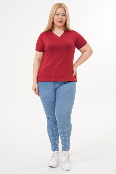 Siyezen Large Size V-Neck Bamboo Tshirt