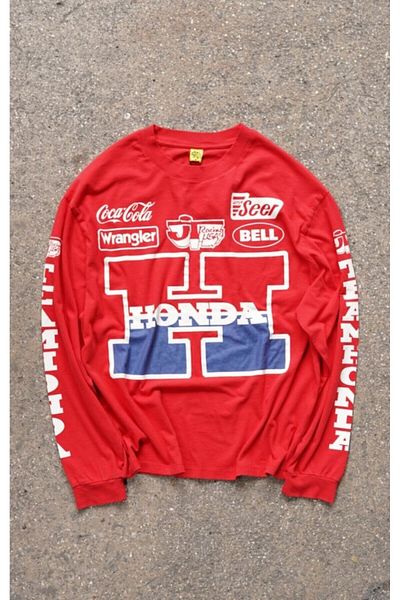 Overdrive Race Day Honda Printed Red Long Sleeve T-Shirt