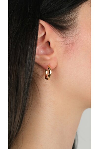 Arpaş 22 Ayar Altın Dalgalı Halka Küpe