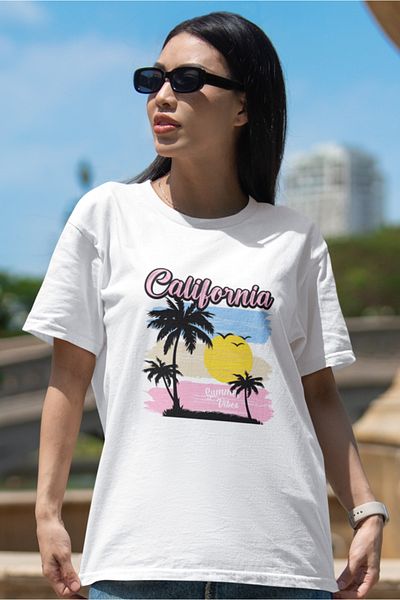 SUNFREE ΔΙΑΣΤΑΣΗ ΓΥΝΑΙΚΕΙΟ ΜΠΛΟΥΖΑ POPULAR TREND CALIFORNIA PRINTED