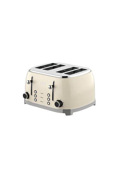 Zilan Prajitor de paine Retro Zilan ZLN1214, 4 felii, 1500W, 6 trepte, dezghetare, reincalzire