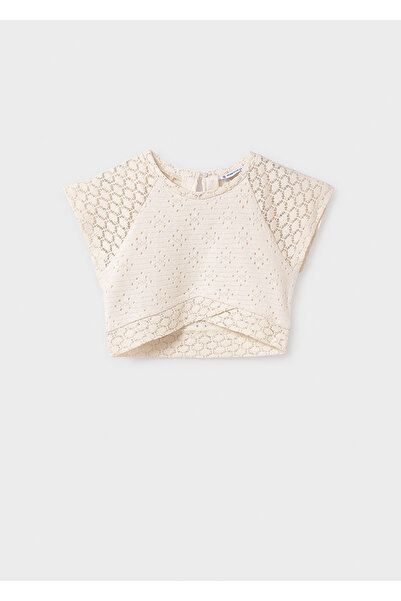 MAYORAL 10-16 Years Mayoral Girl Knitted Pants Blazer Suit - Cream