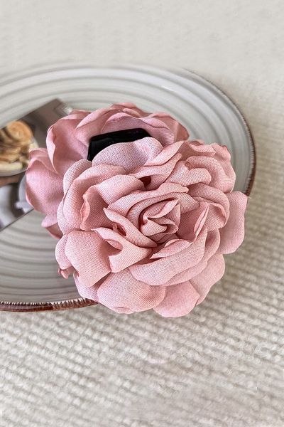 Modex Přezka s pudrově růžovou růží (Velikost: 8 cm)