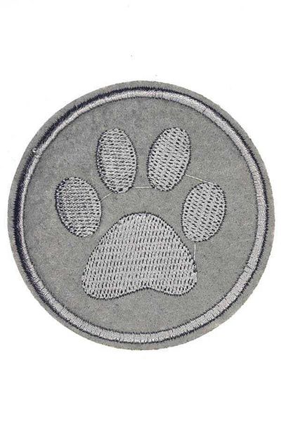 Hangora Applique Iron-On Grey Paw Crest 5 cm