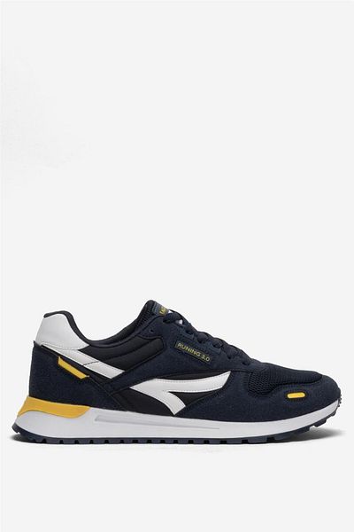 Liger Men's Orthopedic Daily Walking Running Sneaker Sports Shoes Dark Blue - Yellow