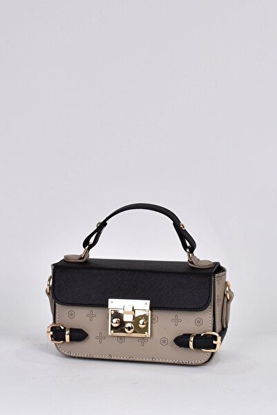 Armine Günlük Kapaklı Tokalı Kadın Omuz Askılı Çapraz Çanta Vizon