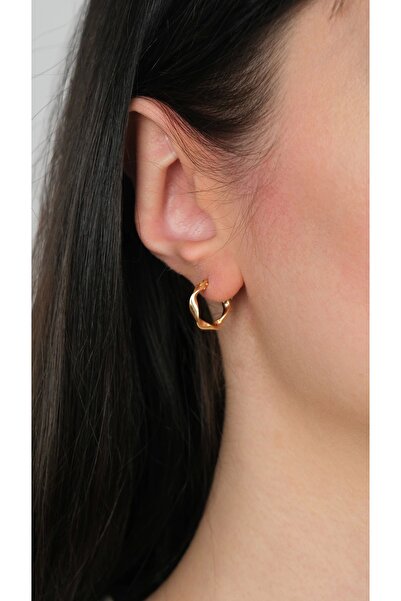 Arpaş 22 Ayar Altın Dalgalı Halka Küpe