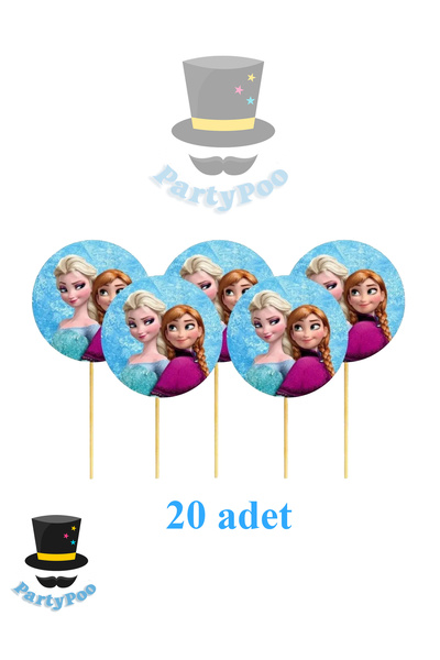 PartyPoo أعواد أسنان فروزن إلسا - 20 قطعة |   لوازم الحفلات المجمدة