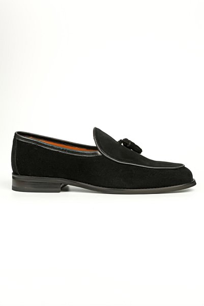 Byterre Giovanni Genuine Leather Handmade Black Suede Leather Loafer