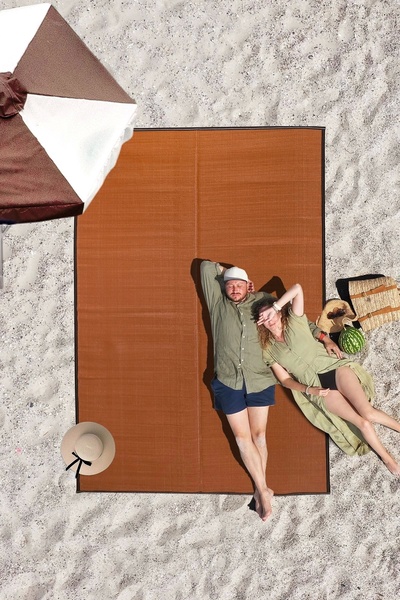 SİMEREV HALI HOME CONSEPT Plastik Halı Katlanabilir Çift Taraflı Plaj Kamp Piknik Balkon Hasır Mat Savan Karavan Halısı Kilim