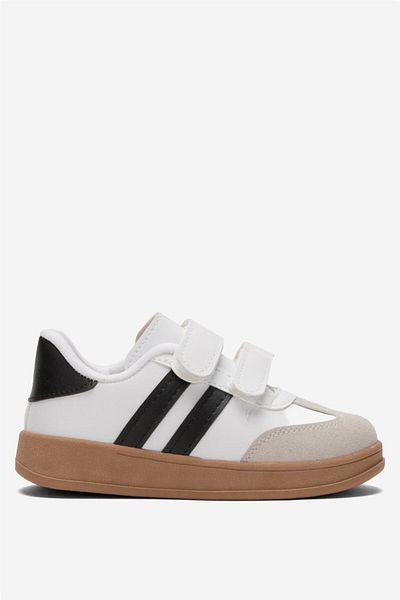 Liger Unisex Velcro Comfortable Lightweight Children's Sports Shoes White - Black