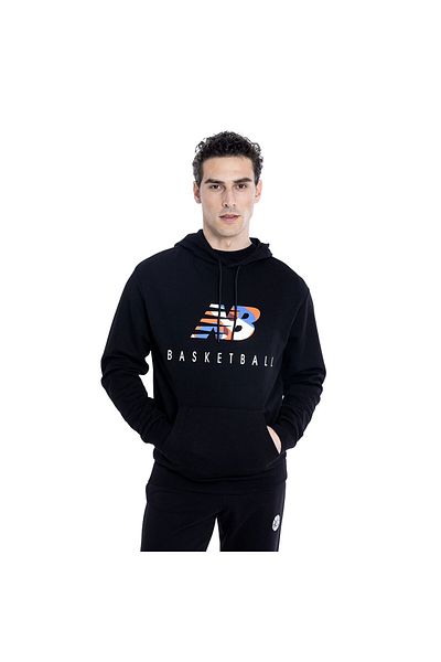 New Balance Ανδρικό φούτερ με κουκούλα Lifestyle Mnh1361-bk