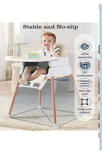 Cady One 7-in-1 Adjustable And Foldable, 5-point Safety Belt Baby Dining Chair