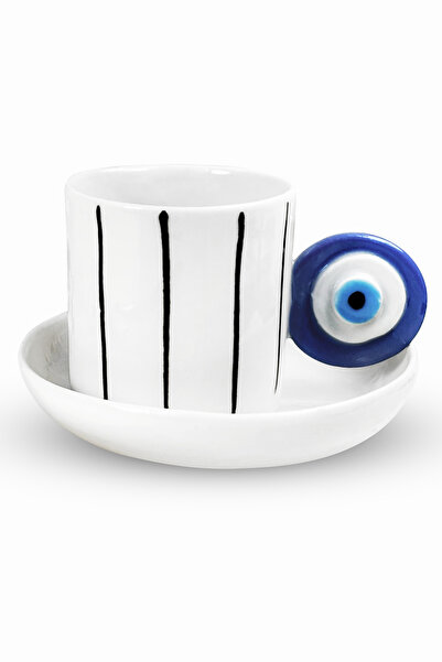 NAZAR TÜRK KAHVESİ VE ESPRESSO FİNCANI - EL YAPIMI PORSELEN