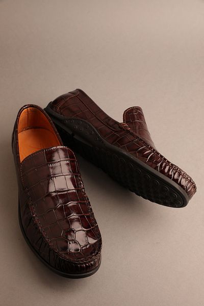 Gondol Ανδρικό Γνήσιο Δέρμα Classic Loafer Brown Croco 42 Ttx.208