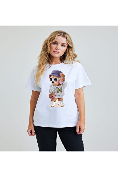 Çarşı35 Γυναικείο μπλουζάκι Teddy Bear με στάμπα κανονικού μεγέθους Μπλουζάκι με 3D εκτύπωση Ποιοτική εκτύπωση (Βαμβακερό)