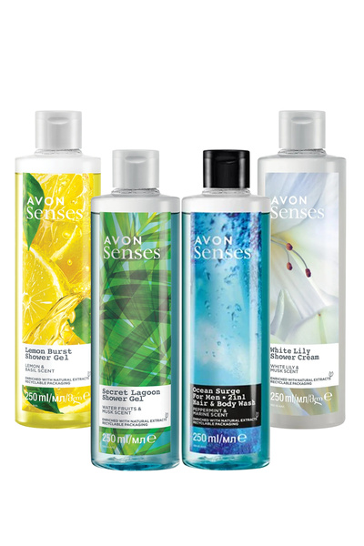 AVON Limon Reyhan Beyaz Zambak Misk Nane ve Deniz Kokulu Duş Jeli Paketi