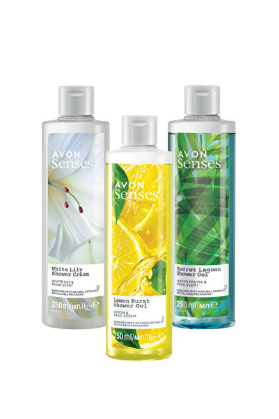 AVON Beyaz Zambak Limon Reyhan ve Misk Kokulu Duş Jeli Paketi