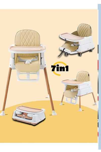 Cady One 7-in-1 Adjustable And Foldable, 5-point Safety Belt Baby Dining Chair