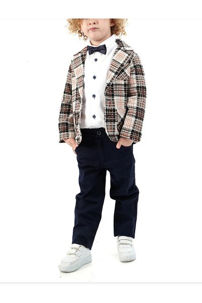 zeykid 4Pcs Suit for Boys Shirt-Bowtie-Jacket-Pants