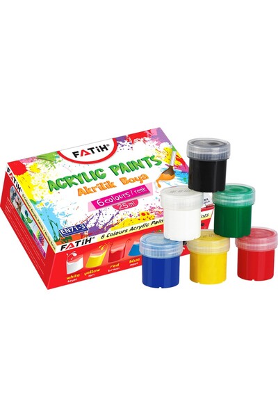 Fatih Akrilik Boya 25 ml 6 Lı Takım Karışık