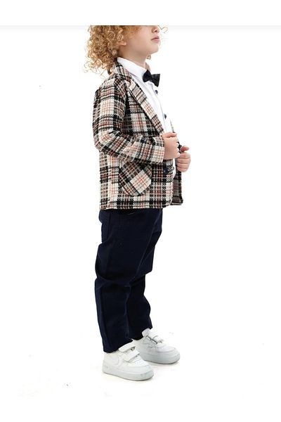 zeykid 4Pcs Suit for Boys Shirt-Bowtie-Jacket-Pants