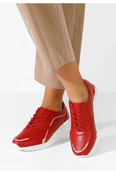 B T Shoes Sneakers dama piele Nayra rosii