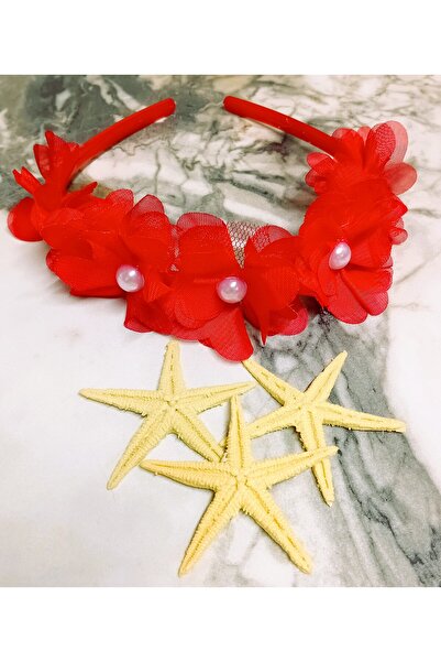 Lissa Aksesuar Red Elegant Crown to Decorate Puerperium and Henna Nights