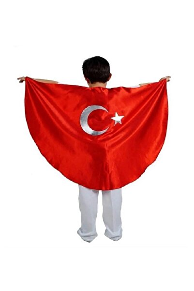 kostüm selesi ay yıldız pelerin - 23 nisan gösteri pelerini - kırmızı pelerin