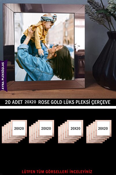 yhfoto Okvir od pleksiglasa u boji ružičastog zlata - 20x20 - Luksuzni okvir ...