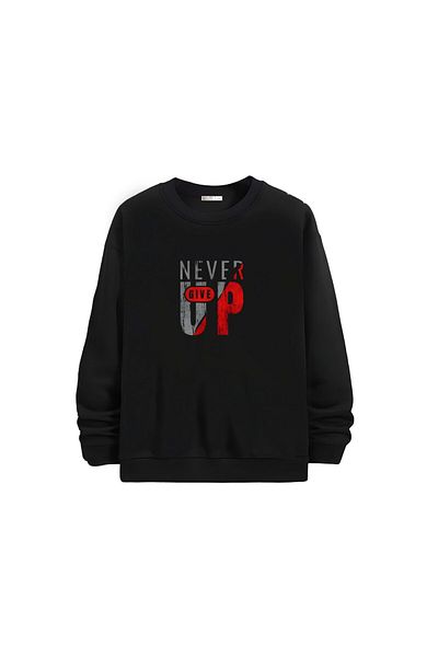 Gölge Store Μοντέρνο και κομψό φούτερ με στάμπα Unisex Crew Neck Model: 1353