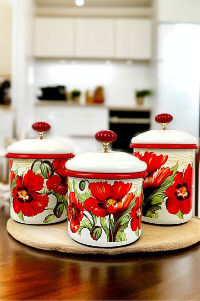 İnci Emaye Enamel Jar with Lid-1 /-1.3 / -1.5 Liter-Spice Jar, Dowry, Yogurt Fermentation, Multi-Purpose Jar