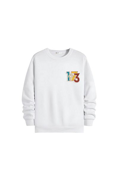 Gölge Store Μοντέρνο και κομψό εμπριμέ Unisex Slimfit Crew Neck φούτερ 1365