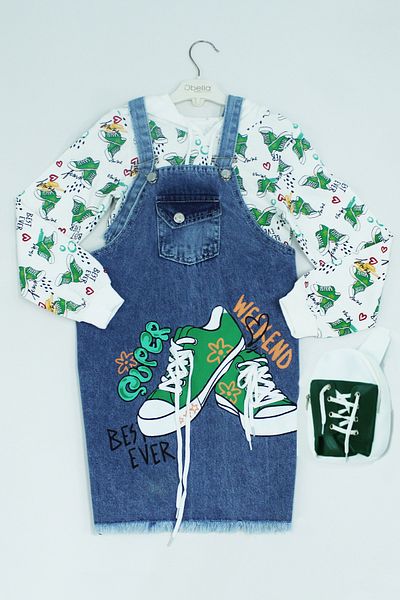 HÇM Girl's Salopet Dress Printed Bag A43