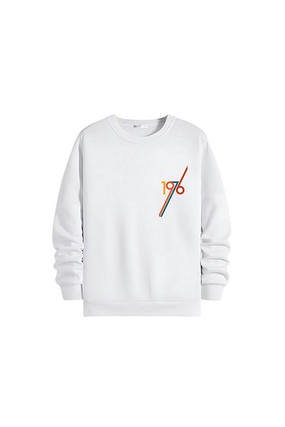 Gölge Store Μοντέρνο και κομψό εμπριμέ Unisex Slimfit Crew Neck φούτερ 1364