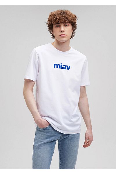 Mavi Ανδρικό μπλουζάκι Miav με στάμπα λευκό067153-620