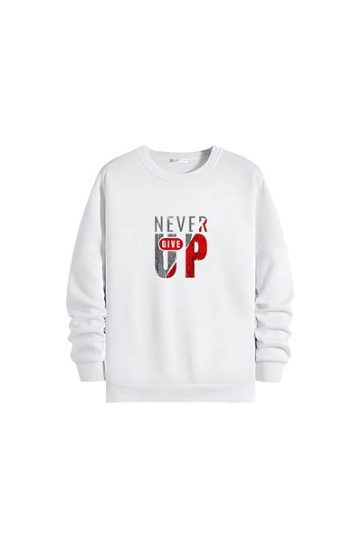 Gölge Store Μοντέρνο και κομψό εμπριμέ Unisex Slimfit Crew Neck φούτερ 1353