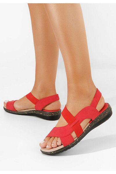 B T Shoes Tobia red low-heeled sandals