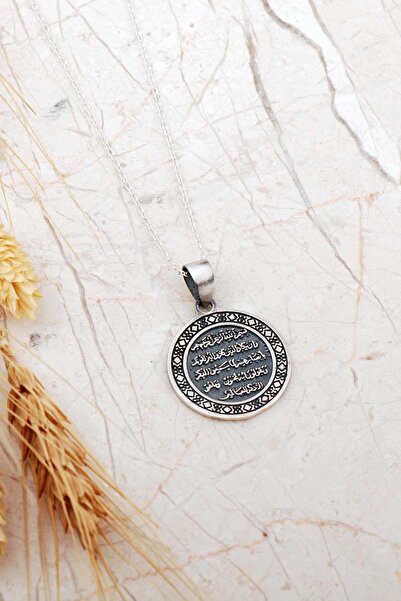Sümer Telkari Ayetül Kürsi Dualı Gümüş Kolye 8083