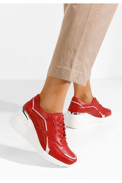 B T Shoes Sneakers dama piele Nayra rosii