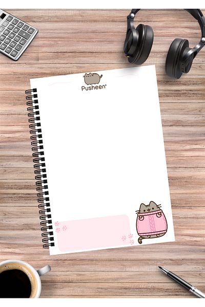 mertfigur Pusheen Cat Anime Spiral Notebook A5 (50 Sheets)