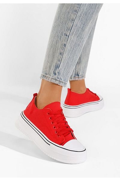 B T Shoes Tenisi dama Loleta rosii