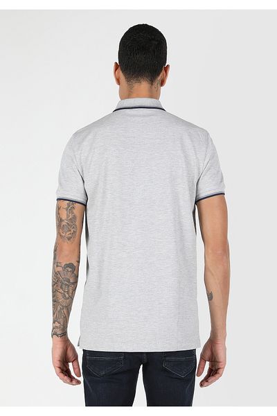 Colin's Regular Fit Polo Neck Plain Men's Gray Short Sleeve T-Shirt