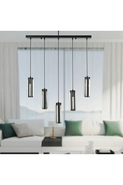 Apliqa Lustra HubRom, NATALI 7000-9040-5S-BL 70x80 cm 5xE14-40W Negru