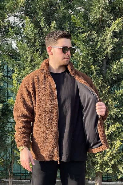 MBEY1989 Λούτρινο παλτό με όρθιο γιακά UNISEX