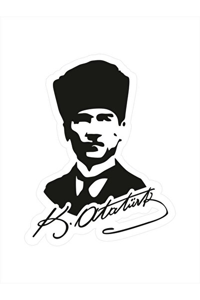 Altınuç Art Design 14x18 cm Mustafa Kemal Atatürk Sticker  Motor Araba Defter...