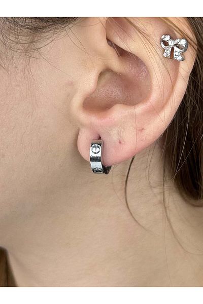 Neon Takı by Atalay Sensitivity Sticker and Stainless Steel Earrings